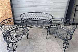 Rénovation salon de jardin en métal. Thermolaquage Aveyron