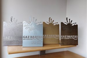 Trophée Gaz Bartas Larzac Aveyron Sud Trail Pourquié Metal Découpe jet d'eau Thermolaquage